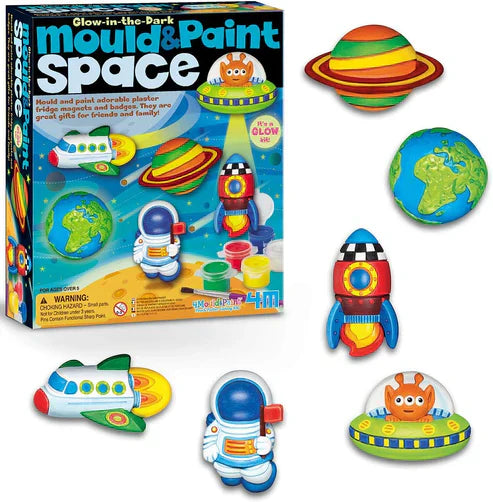 Dark Mould & Paint Space Kit by My Store featuring a variety of tools and materials for creative space-themed craft projects.