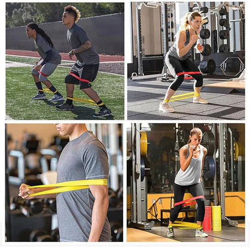 Black exercise resistance belt from My Store, designed for strength training and flexible workouts.