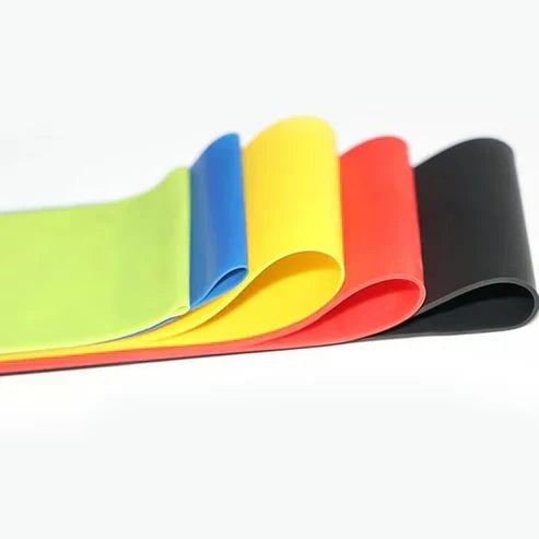 My Store exercise resistance belt shown, elastic workout band for strength training and muscle toning exercises.