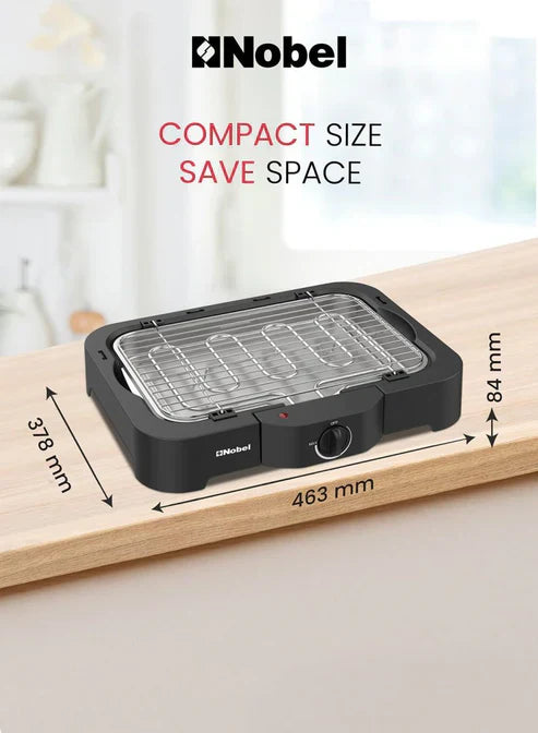 Nobel Electric Grill by My Store showing a compact countertop electric grill with a non-stick cooking surface and adjustable temperature control